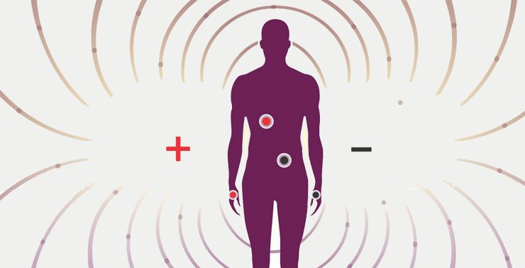 image of human body surrounded by magnetic polarities