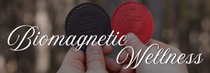 biomagnetic wellness text over an image of magnets held by hands in the forrest
