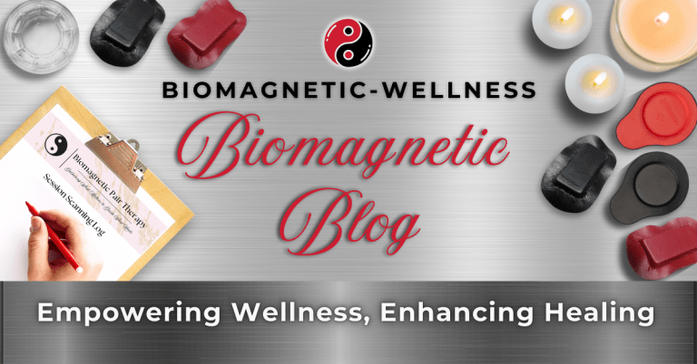 Biomagnetic Blog banner with magnets and view of someone filling out a clipboard